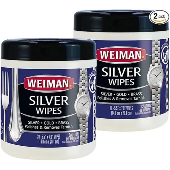 Jewelry Polish Cleaner & Tarnish Remover Wipes -20 Count -2 Pack -Use on Silver - Picture 1 of 8
